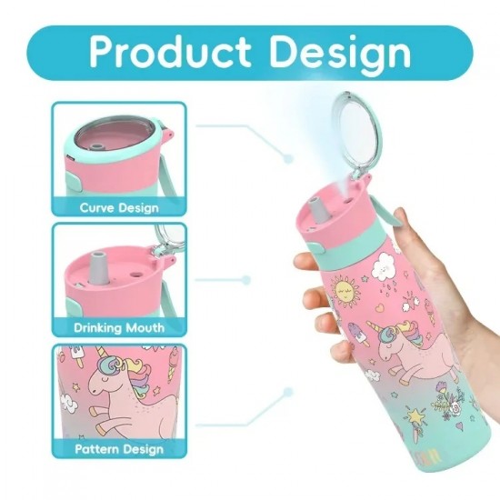 Kitty Cup 600ml Insulated Stainless Steel Water Bottle