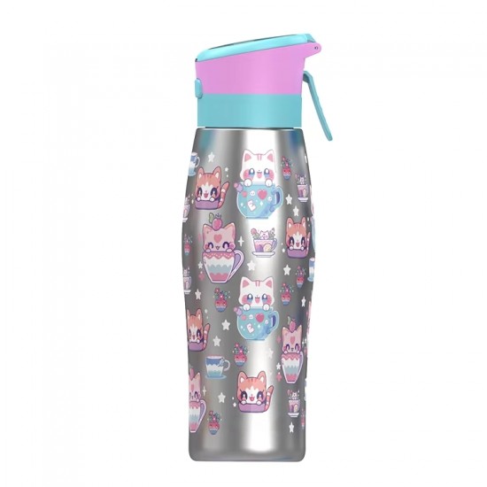 Kitty Cup 600ml Insulated Stainless Steel Water Bottle